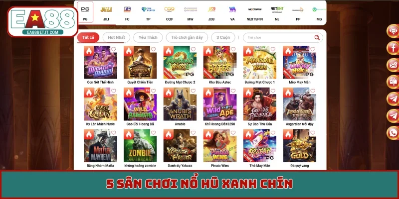 5 sân chơi nổ hũ xanh chín