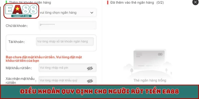 Điều khoản quy định cho người rút tiền EA88