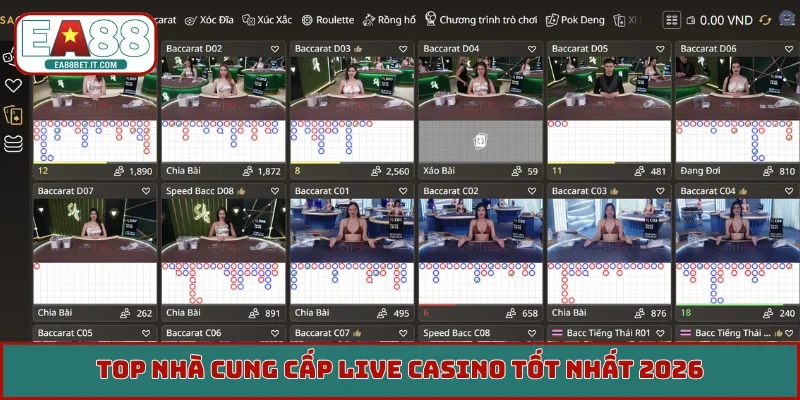 Top nhà cung cấp Live Casino tốt nhất