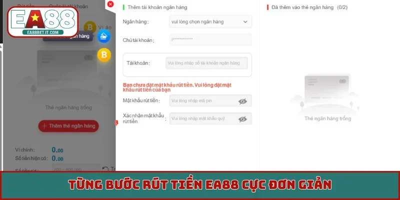 Từng bước rút tiền EA88 cực đơn giản